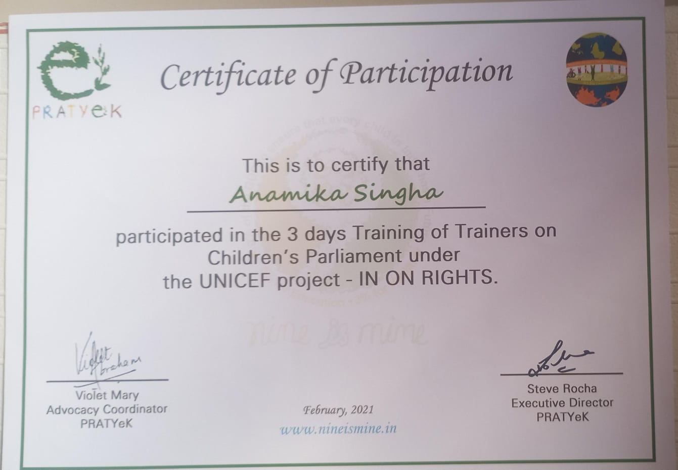 Certificate 5